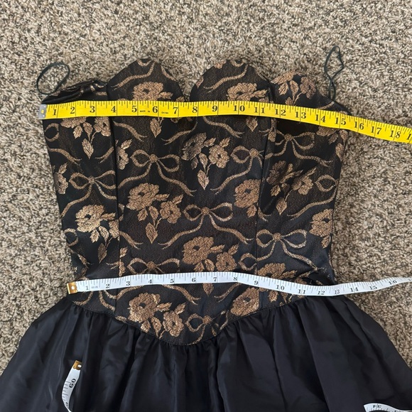 Vintage Gunne Sax Jessica McClintock 80s Copper Floral Maxi Party Dress Size 7 - Picture 10 of 13